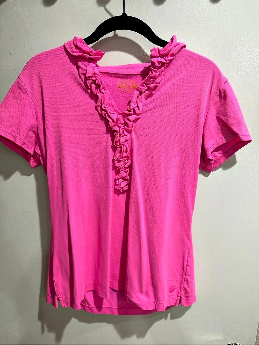 Lilly Pulitzer UPF 50+ Luxletic Frida Ruffle Polo Top Frida Ruffle Polo Top Pink